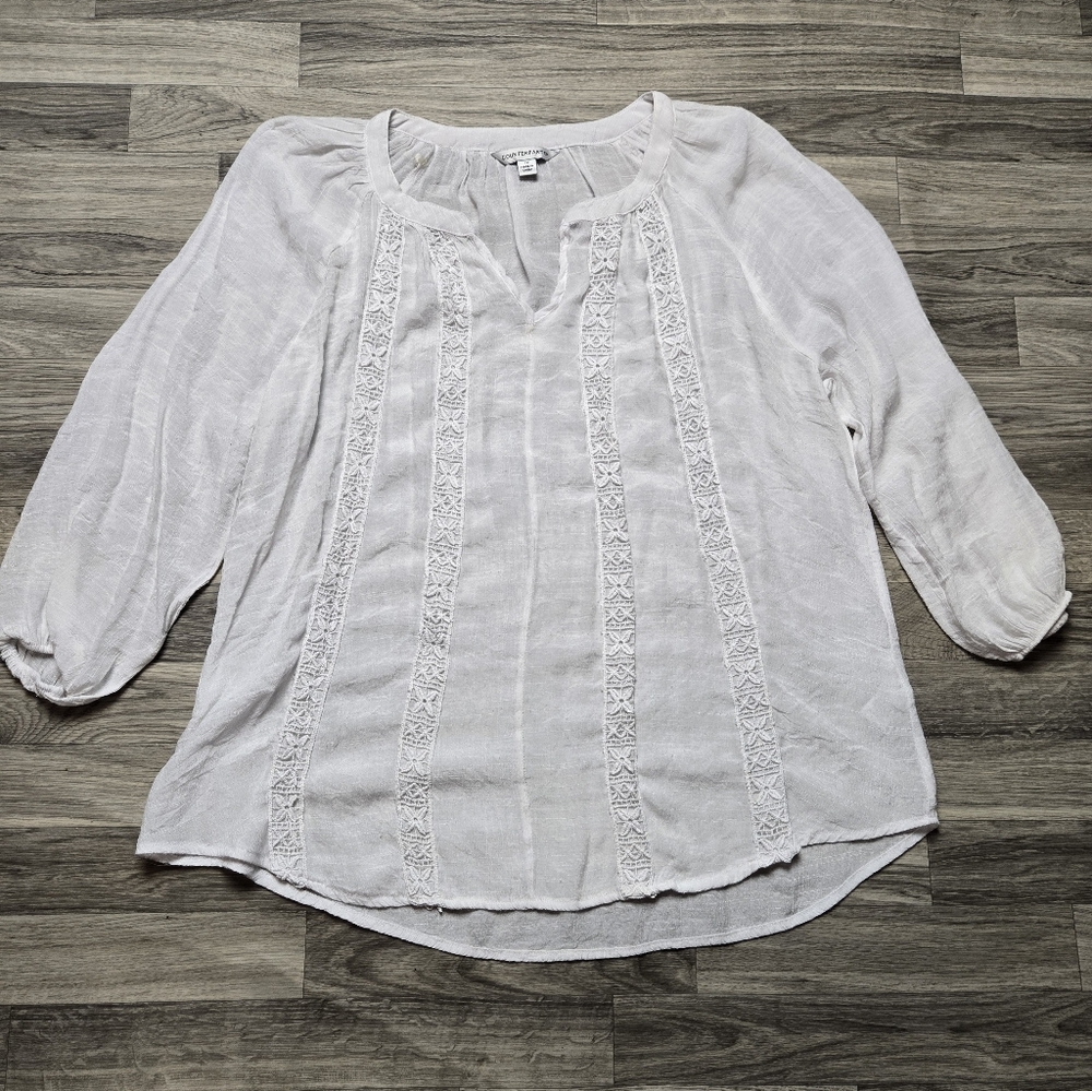 Counterparts Boho White Peasant Blouse